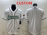 Men's Jacksonville Jaguars Custom White With Patch Cool Base Stitched Baseball Jersey ,baseball caps,new era cap wholesale,wholesale hats